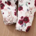 0-18Months Baby Girl Clothes Set Red Color Long Sleevs Bodysuit + Flower Strap Pants 2PCS Infant Girl New Years Clothing Suit - Image 5