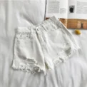 Summer Women's Cowboy Shorts High Waist Casual Blue Denim Shorts Pocket Tassel Perforated Fashion Shorts Y2K Female Jeans - Image 5