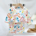Sets for Children Loungewear Long Sleeve Pajamas for Children Cute Deisgn Lightweight and Comfortable Fabric Sleepwear Outfit
