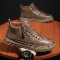 Men Boots Winter High Top Leather Shoes Fashion Cotton Shoes Fashion Ankle Boots Business Casual Outdoor Shoes Male Sneakers New