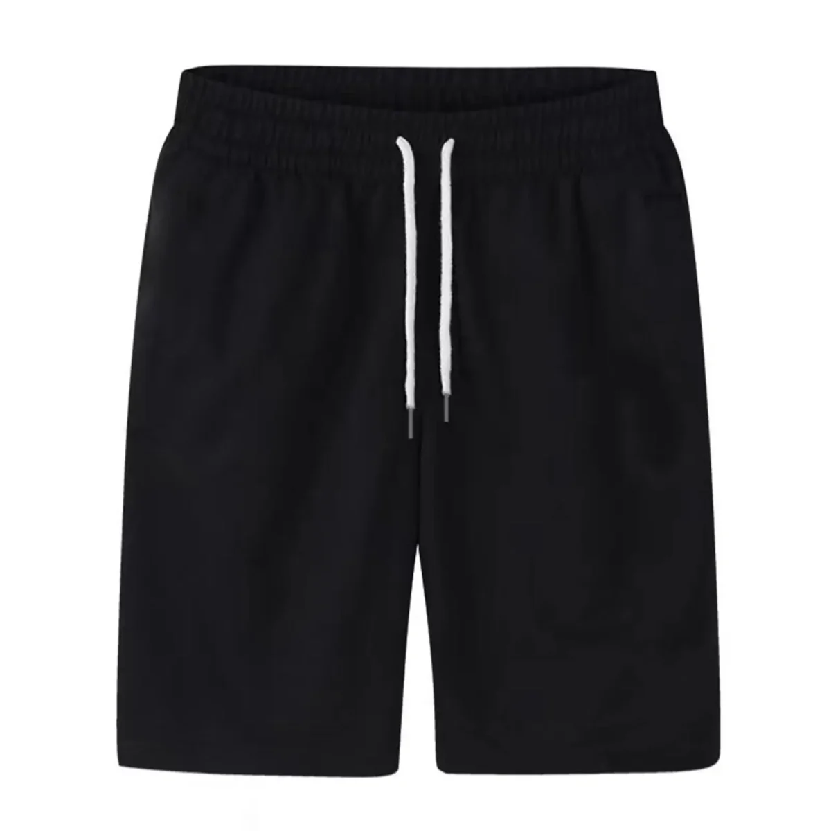 Mens Sports Pocket Solid Drawstring Board Trunk Beach Short Pants Shorts Summer Thin Trousers Zippered Pocket Loose Sweatpants - Image 4