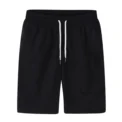 Mens Sports Pocket Solid Drawstring Board Trunk Beach Short Pants Shorts Summer Thin Trousers Zippered Pocket Loose Sweatpants - Image 4