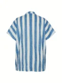 Summer New Women's Striped Pullover T-Shirt V-Neck Short Sleeve Casual Tops Polyester - Image 3