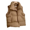 Women Fashion Autumn New 2024 Stand Collar Elegant Down Coats Warm Outerwear Casual Belt Sleeveless Winter Women Vests Jackets - Image 6