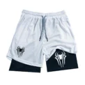 Y2K Performance Shorts Men Spider Printed GYM Casual Sports Compression Shorts Workout Running Mesh 2 In 1 Sport Short Pants - Image 2