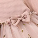 New single piece spring and autumn baby girl baby pink thin long sleeved princess flower mesh dress - Image 5