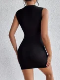 Simple Bodycon Dress, Sexy Sleeveless Crew Neck Mini Dress, Women's - Image 2