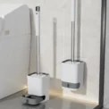Toilet Cleaning Brush Without Dead Ends Plastic Wall Mounted Toilet Brush Bathroom Accessories Punch Free Cleaning Tool