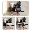 Wall mounted non perforated hair dryer storage rack Bathroom hair dryer storage and placement rack Multi functional storage rack - Image 5