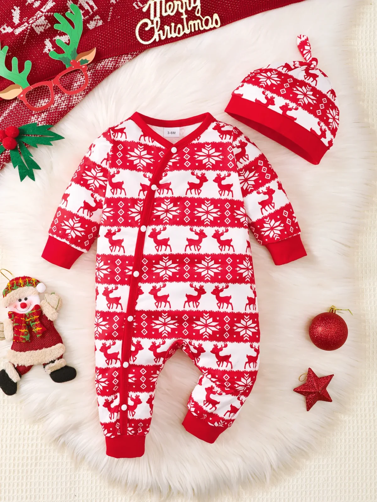 Winter Newborn Infant Baby Boys Romper Bear Print Long Sleeve Button Up Front Rompers Kids Onepiece Soft Fashion Baby Clothing - Image 4