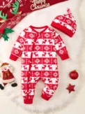 Winter Newborn Infant Baby Boys Romper Bear Print Long Sleeve Button Up Front Rompers Kids Onepiece Soft Fashion Baby Clothing - Image 4
