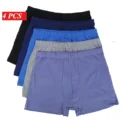 100% cotton 4Pcs Men's Boxer Pantie Lot Underpant Loose Large Short Cotton Plus Size Underwear For Men Boxer briefs 8XL 9XL 10XL -
