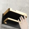 Black Gold Toilet Paper Holder Bathroom Wall Mount Multifunction WC Paper Phone Holder Shelf Towel Roll Shelf Accessories - Image 5