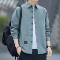 New Loose-fit Casual Men's Long Sleeve Vintage  Shirt Jacket Spring Autumn Shirt Underwear