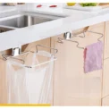 [Stainless Steel Garbage Rack] 1 set of Stainless Steel Kitchen Garbage Rack - Household Wall Mounted Plastic Bag Storage - Image 4
