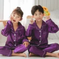Satin Silk Pajama Sets for Kids Boys Girl Long SLeeved Pijamas Children Silky Loungewear Teen Girl Pjs 2 to 4 6 8 10 12 14 Years - Image 6