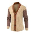 Men's Mid-Length Open Cardigan Sweater V-Neck Knitwear Autumn Season Casual Style Fashion for Men - Image 2