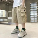 3-14 Years Summer Teenage Boys Pants Stereoscopic Pocket Design Comfortable Loose Fitting Style Short Trousers For Kids - Image 4