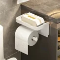 Toilet Paper Holder Plastic Storage Rack Kitchen Towel Placement Of Seasoning Bottles Bathroom Wall Roll Of Paper Phone Storage - Image 4
