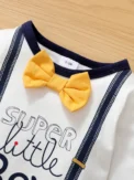 Newborn Baby Boy Romper Cute Bowtie Long Sleeve Bodysuit Spring and Autumn Clothing for Toddler ​Boy 0-18 Months - Image 2