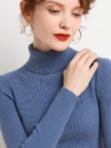 Women Fall Turtleneck Sweater Knitted Soft Pullovers Cashmere Jumpers Basic Soft Sweaters For Women 2025 Autumn Winter - Image 2