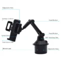 Car Phone Holder Water Cup Holder Mount Car Interior Accessories Anti-slip Adjustable Long Tube Cell Navigation Suppor - Image 3
