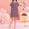 Summer Children's Sweet And Lovely Princess Wind Dress Fun Printed Round Neck And Knee Skirt Girl Home Skirt Joker Student Skirt - Image 4