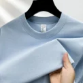 100% pure cotton summer high-end brand men's short sleeve round neck fashionable style half sleeved top breathable T-shirt -