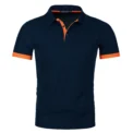 Men's short sleeve color matching fashion with men's lapel short sleeve - Image 2