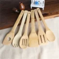 6 Pieces Bamboo Spoon Spatula Kitchen Utensil Wooden Cooking Tool Mixing Set - Image 5