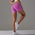 Seamless Sports Shorts Cross High Waist Fitness Leggings Shorts Gym Scrunch Butt Shorts Women Squats Running Workout Shorts - - Image 4