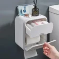 Toilet Paper Holder Reel Tissue Storage Box Wall-Moun Bathroom Rack Waterproof Paper Tissue Holder Punch-free Bathroom accessory - Image 5