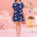 Summer Children's Sweet And Lovely Princess Wind Dress Fun Printed Round Neck And Knee Skirt Girl Home Skirt Joker Student Skirt - Image 3
