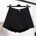Summer Women's Cowboy Shorts  High Waist Casual Denim Shorts Pocket Tassel Perforated Ripped Holes Y2K Girls White Jeans - Image 4