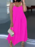 Plus Size Women's Party Dresses Sleeveless Strapless Round Neck Solid Color Sexy Dresses Summer Best Choice