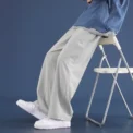 New Casual Men's Pants Draped Straight-Leg Loose-Fit Wide-Leg Trousers Sweatpants Summer Style For Male Youth - - Image 4