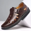 Summer Men's Sandals Casual Breathable Soft Sole Soft Face Hollow Out Shoes Middle-Aged And Elderly Business Father Shoes - Image 2