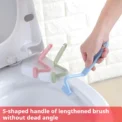 Curved Brush Cleaning Toilet S-shaped Small Toilet Brush Portable Wc Scrubber Curved Side Bending Long Handle Corner Brush - Image 2
