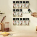 2pcs Grey Plastic Kitchen Jar Rack Wall-Mounted Adhesive Seasoning Bottles Holder Spice Bottle Holder Tool Kitchen Storage Rack - - Image 4