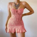 Women's Sexy Casual Home Small Floral Camisole Dress Summer Comfortable Skirt - Image 2