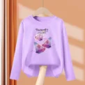 New Girls Autumn Clothes Butterfly Graphic T-shirt 3-14 Age Kid Long sleeved Cotton Tops Fashion Brand Tees - Image 3