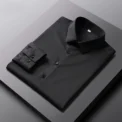 Men's Casual and Fashionable Long Sleeved Solid Color Shirt Non Ironing and Wrinkle Resistant Business Top - Image 5