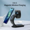 3 in 1 Magnetic Wireless Charger for Smart Phone 5-15W Wireless Charging Station for Watch/Earphones Phone Holder/Bracket