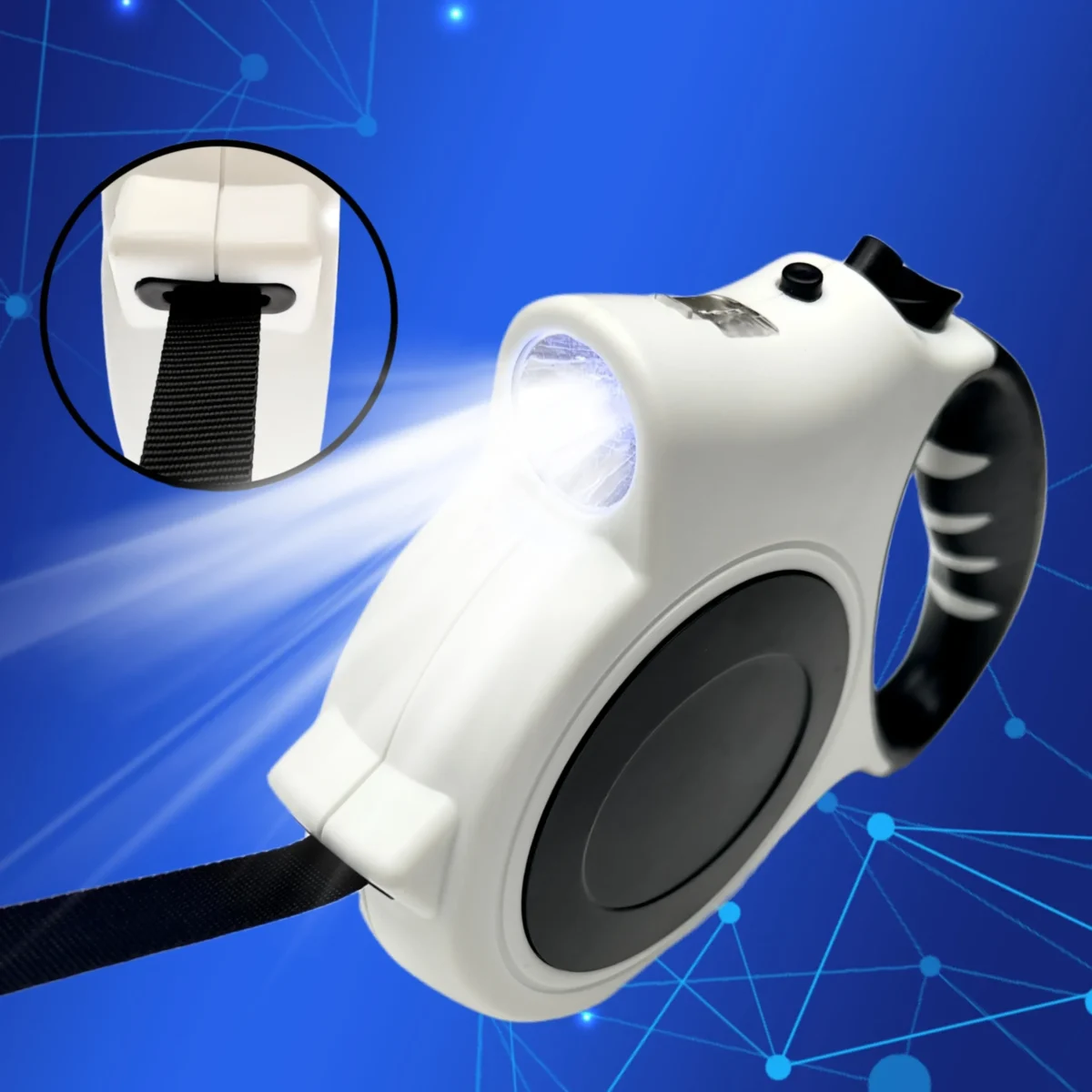 1pc Illuminated Retractable Dog Leash -16ft, Adjustable,ldeal For Medium And Large Dogs, Perfect For Nighttime Walks And Runs - Image 1