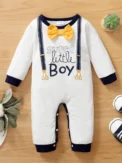 Newborn Baby Boy Romper Cute Bowtie Long Sleeve Bodysuit Spring and Autumn Clothing for Toddler ​Boy 0-18 Months - Image 5