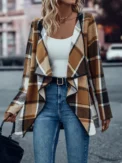 European and American cross-border women's fashionable and elegant plaid printed slim fit jacket - AliExpress 200000345 - Image 6