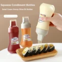 Condiment Squeeze Bottles With Nozzles Plastic Ketchup Mustard Hot Sauces Olive Oil Bottles Kitchen Condiment Tools Accessories -