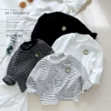 Striped Cute Baby Long Sleeved T-shirt Children Clothes Tops Boy's Sweatshirt Kids O-neck Pullover Blouse 1 2 3 4 5 6years -