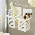1PC Wall Mounted Toothbrush Holder Set for Bathroom. Spoons and Forks Holder for Kitchen- Space Saving Toothbrush Storage - Image 2