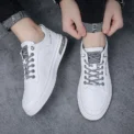 Men's Leather Shoes Casual Comfort Cricket Shoes Fashion Sneakers For Men Lightweight Driving Shoes - Image 4